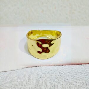 خاتم R202 ذهبي عريض بتصميم أنيق مفتوح